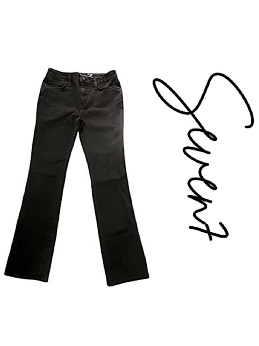 Seven7 Bombshell High Rise Bootcut Jeans Womens 4 Preppy Black Denim EUC!